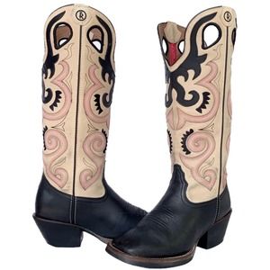 TONY LAMA Buckaroo Bella Tall Knee High Square Western Cowgirl Cowboy Boots 8.5